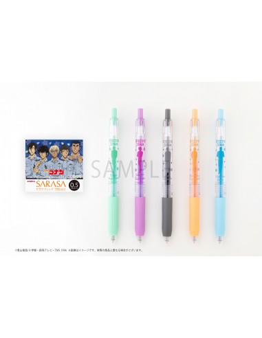 Detective Conan SARASA Clip Color Ballpoint Pen 5 Set Police Academy Ver.